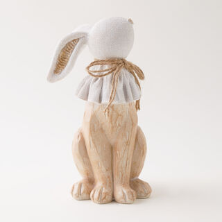 Homez Resin Rabbit With Hemp Rope, Brown 14*14*24.5Cm