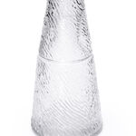 GLASS WATER JUG BEDSIDE AND TUMBLER HAMMERED WITH PLAIN FINISH image number 0