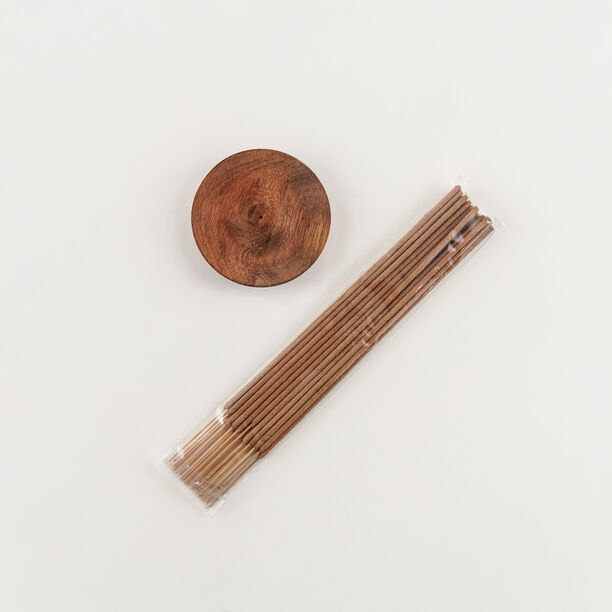 Homez incense set with wood holder 20 pcs precious amber image number 1
