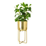 Aluminum Planter With Leg Gold image number 1