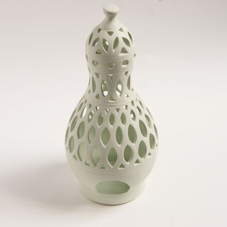 Homez gray ceramic candle holder 15.4*15.4*33 cm