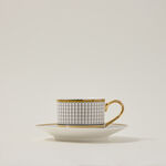 Dallaty white and black porcelain English tea cups set 12 pcs image number 1