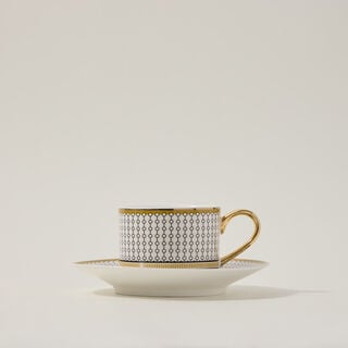 Dallaty white and black porcelain English tea cups set 12 pcs