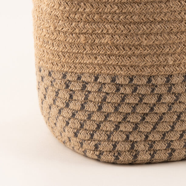 Homez jute storage basket woven 22*22*32cm, beige image number 2