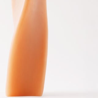 Homez candle spiral triangle shape 19.5cm, orange