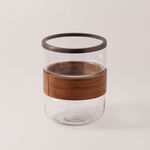 Homez wood and glass candle holder 23*23*31cm image number 1