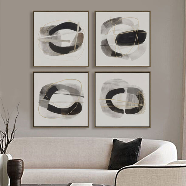 Homez wall art set of 4 100*100*4cm image number 0