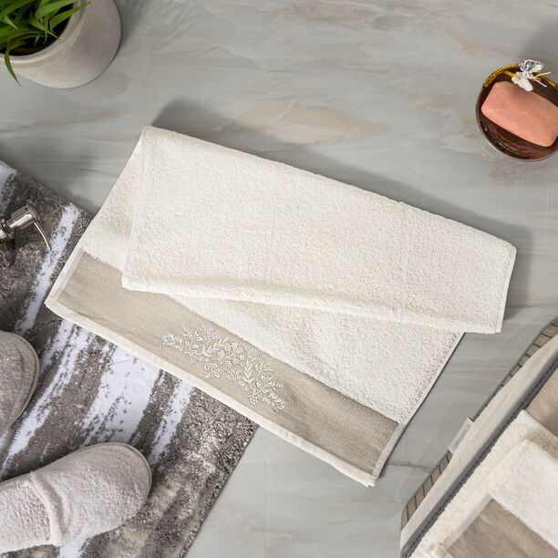 Elite Embroidered Border Hand Towel White 100% Cotton 50*100 cm image number 0