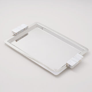 تشكيلة صدفة دلتي صينية تقديم، ستيل، فضي، 53*30*4 سم