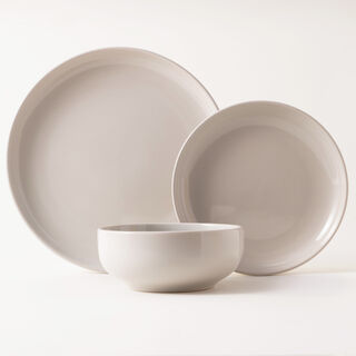 La Mesa 12pcs stoneware dinner set, grey