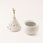 Homez ceramic white candle holder 19.8*19.8*37.5 cm image number 1