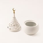 Homez ceramic white candle holder 19.8*19.8*37.5 cm image number 1