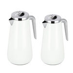 Dallaty Eve set of 2 steel vacuum flask white & chrome image number 1