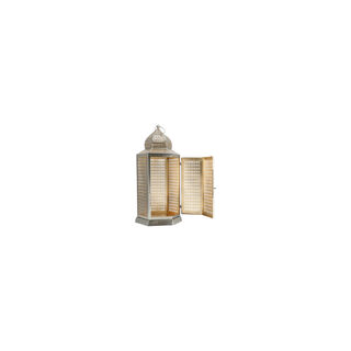Metal Lantern Gold Silver 18x18x25 cm