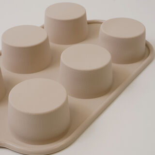 Alberto silicone muffin cake mould, 6 cups 29.8*18*3.9cm, cream