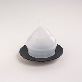 Dallaty white & black porcelain date bowl with lid 18*18*16 cm