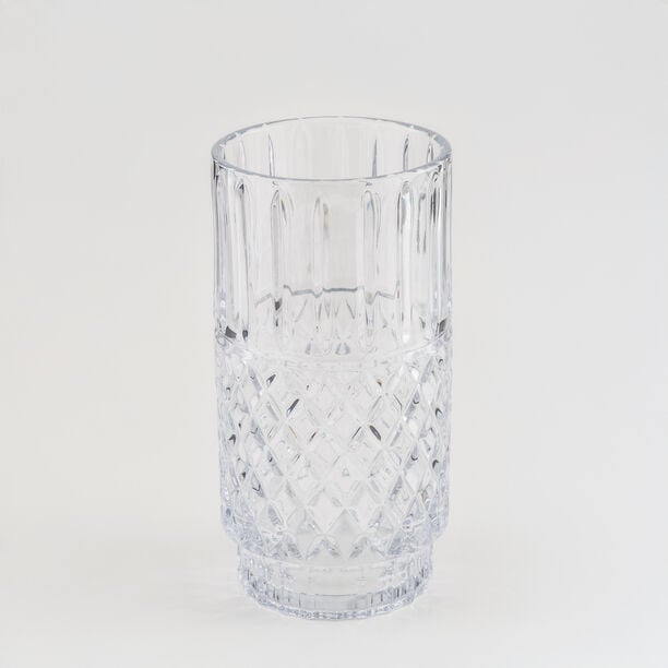 هومز فازة زجاج فضي بنقشة ماسية 14*14*27.6 سم image number 1