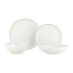 La Mesa White/gold porcelain 16pcs dinner set image number 0