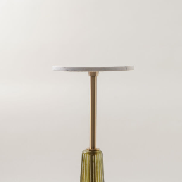Homez marble side table 30*64cm, olive green image number 1