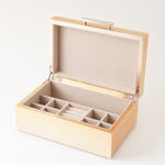 هومز صندوق مجوهرات صغير وطبقتين للتخزين أم دي أف 23*14.7*8.8سم، ذهبي image number 2