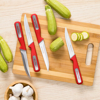 Betty Crocker 4Pcs Kitchen Knife Set L:12.7 Cm Red Color