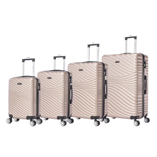 Travel vision durable ABS 4 pcs luggage set, champagne image number 0