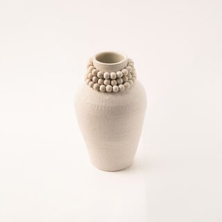 Selah off white ceramic cylindrical vase off white