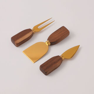 Alberto acacia wood cheese board set with metal handle 58.6*20.3*2.5 cm