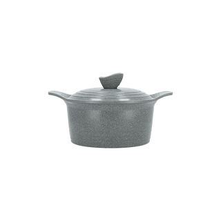 Alberto 7 Piece Ceramic Cookware Set Gray Marble Korean(20/24/28 24 cm)