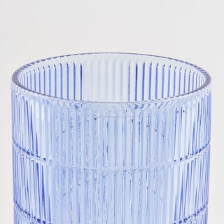 هومز سلة مهملات زجاج كحلي مضلّع 18*18*26 سم