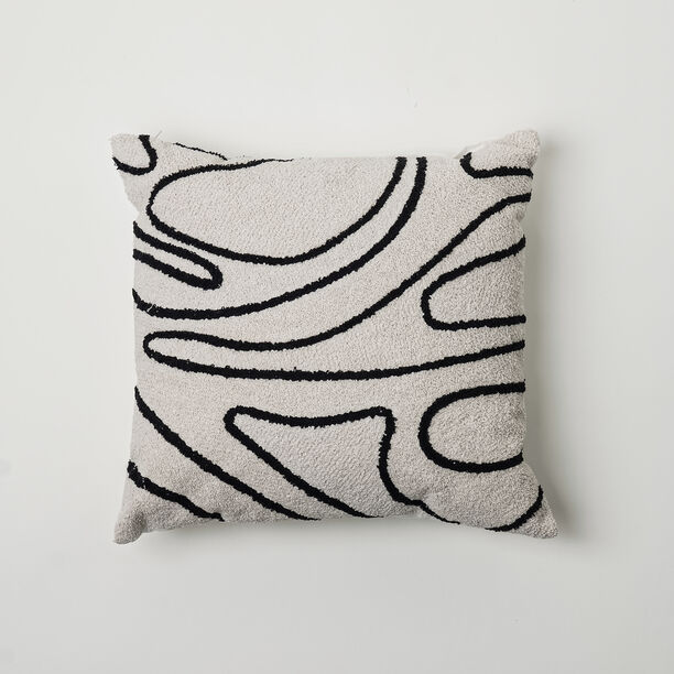 Boutique Blanche chambrey hand embroidery cushion 45*45cm, beige image number 0