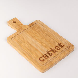 Alberto Bamboo Rectangle Serving Dish For "Cheese" With Hemp Rope