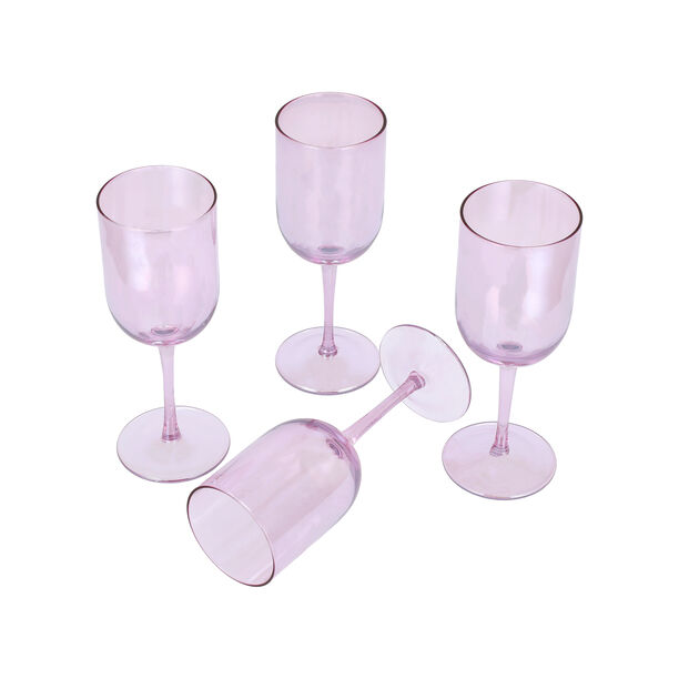 Set Of 4 Clear Juice Glass With Pink image number 2