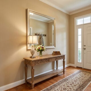 "Homez MDF Wooden Wall Mirror, Silver, 80*80cm