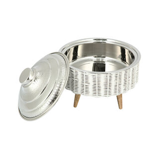 Large Bamboo Basket With Jar Nickle
