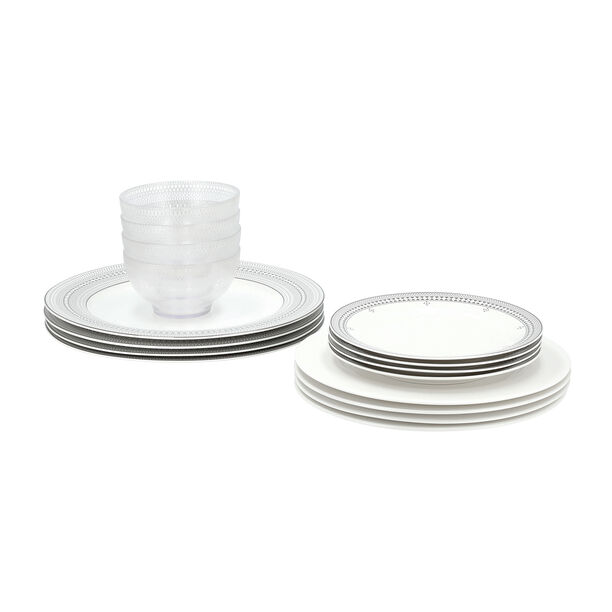 La Mesa white porcelain 16 pc dinner set image number 1
