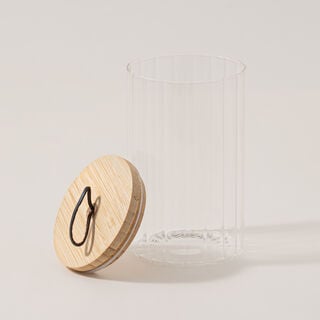 Alberto 4Pcs Glass Canister Set With Wooden Base