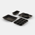 Alberto bakeware set carbon steel black 38.8*27.5*10 cm 5 pcs image number 0