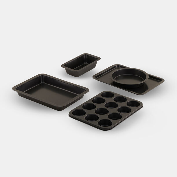 Alberto bakeware set carbon steel black 38.8*27.5*10 cm 5 pcs image number 0