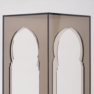 Qurtuba Homez Archways Acrylic Side Table Smoked Grey 30.5*30.5*61cm
