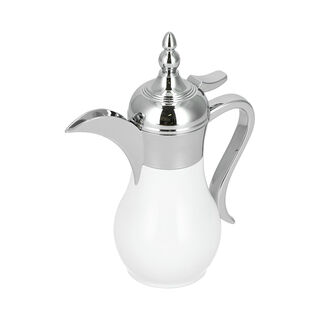 1Pc Steel Vacuum Flask Mini Traditional White Silver 0.3Ml