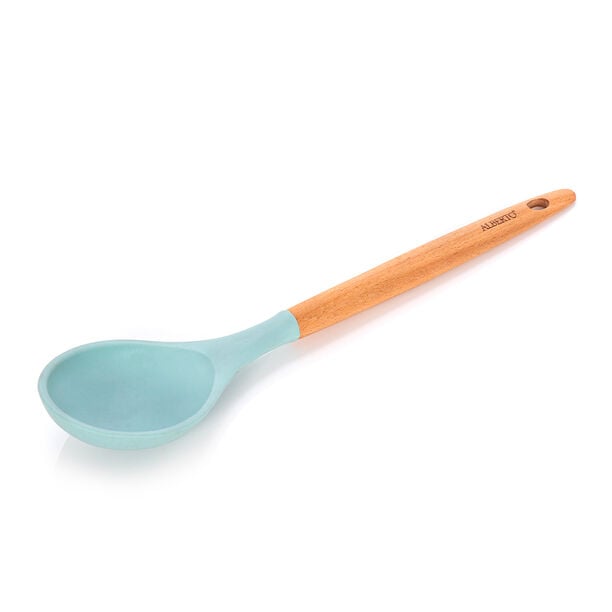 Alberto Silicone Cooking Spoon With Wooden Handle Blue image number 1