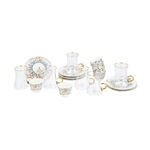 18 Piece Tea And Coffee Set Gratitude Glass With Gold Pattern image number 1