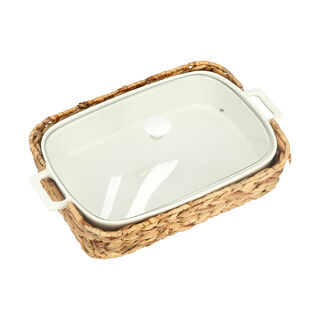 Rectangle Casserole  17" With Lid And Sea