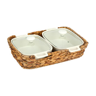 Twin Rectangle Casserole  12" With Lid 