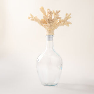 Homez glass coral decorative accent 23.6cm, offwhite
