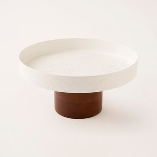 Bahja white wood cake stand 25*25*14 cm