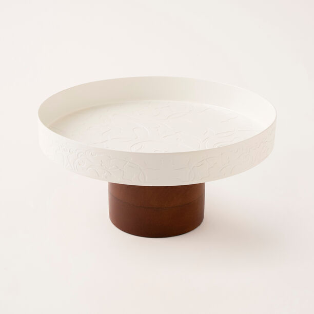 Bahja white wood cake stand 25*25*14 cm image number 1