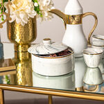 La Mesa blue gold marble date bowl with lid 13*9 cm image number 5