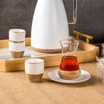 18 Pcs Arabic Tea And Coffee Set White Blend image number 0